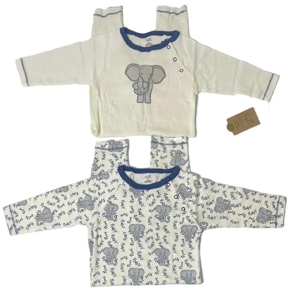 Organic Cotton One Piece Outfits Happy Elephant Luxury Infant Clothes 2 Pc Set